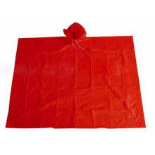 Red Color PVC Waterproof Rainwear / Rain Poncho for Adult